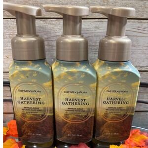 Bath Body Works Harvest Gathering Gentle Clean Foaming Hand Soap Set of 3 NEW